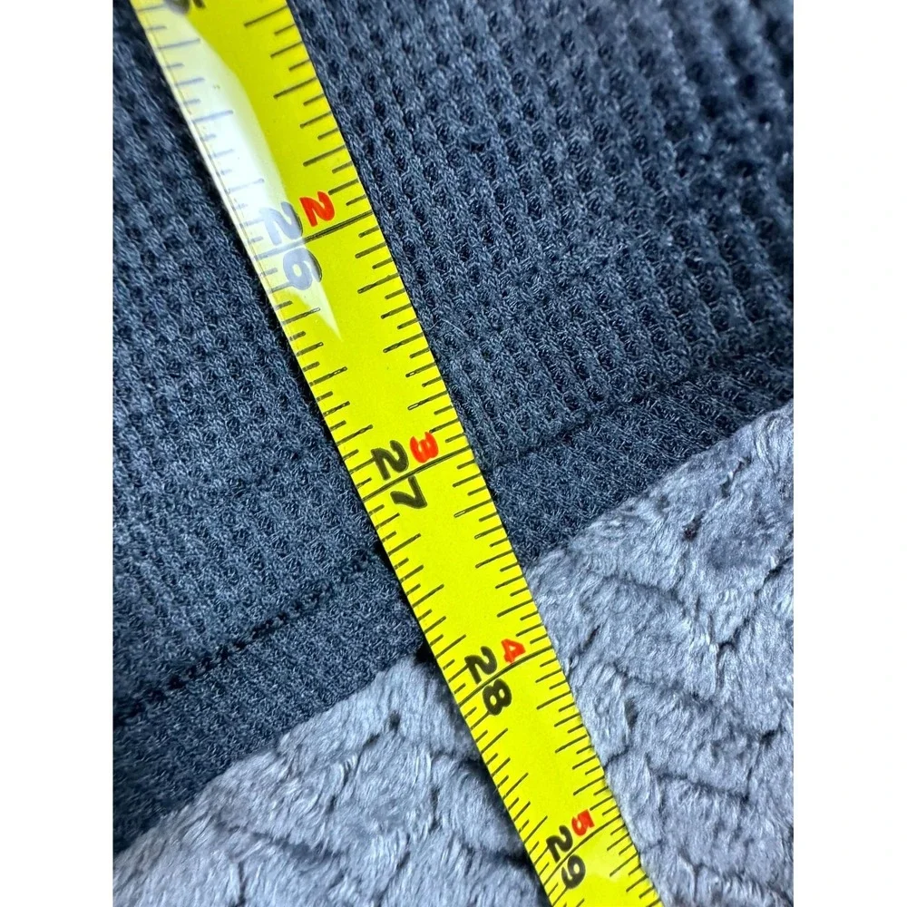Lululemon Shift Stitch Hoodie Mens Small Slate Blue Waffle Knit Sweat Wicking